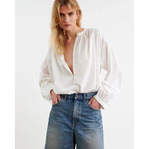 Nili Lotan Neville Shirt Tunic Top Cotton Long Sleeve Oversized Formal XS 287970